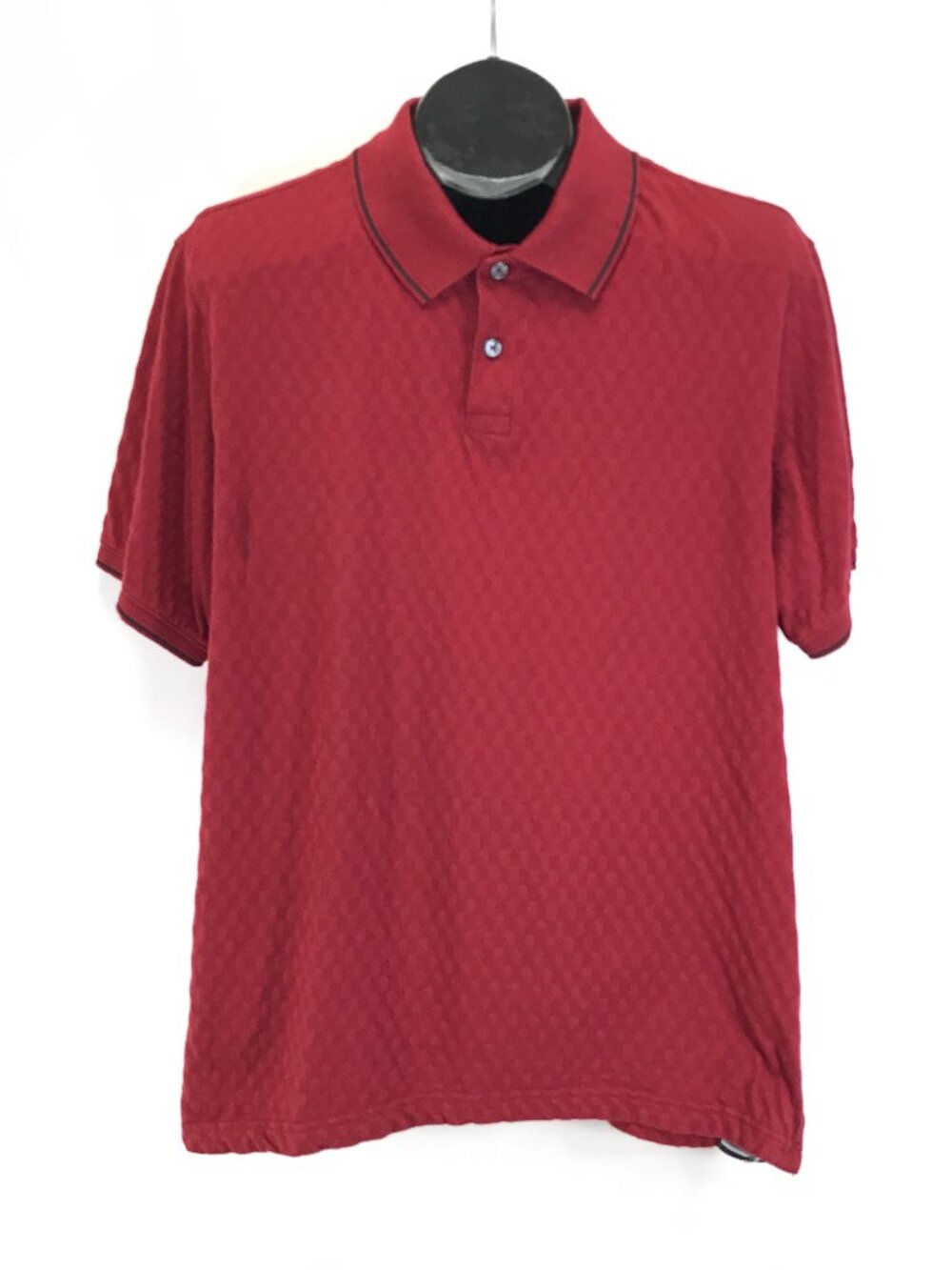 Ted Baker Textured Cotton Short Sleeve Polo Shirt Men's Large Red Casual Golf